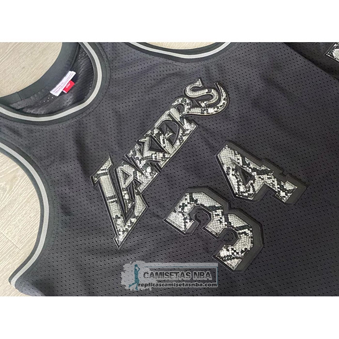 Camiseta Los Angeles Lakers Kobe Bryant NO 34 Swingman Mitchell & Ness 1996-97 Negro